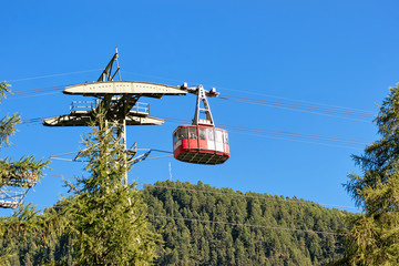 Cable car in Zermatt highland Switzerland