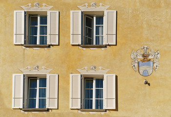 Fototapeta na wymiar Windows of House in Ascona in Ticino in Switzerland