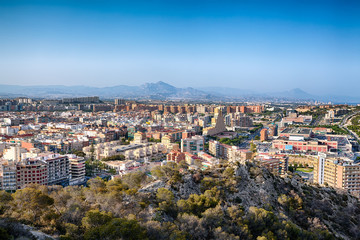 Fototapeta na wymiar Alicante View from the Fortress of Santa Barbara