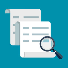 Document and magnifying glass icon