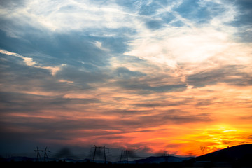 Dramatic sunset clouds