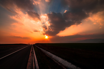 Dramatic sunset clouds