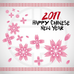  chinese new year 2017 flower traditional card vector illustion eps 10