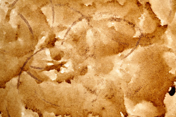 Stains of spilt coffee
