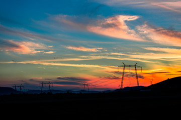 Dramatic clouds at the sunset