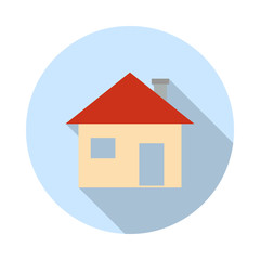 House Icon. Homepage symbol long shadow flat icon.