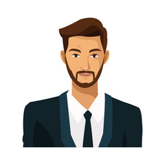 businessman bearded work leadership vector illustration eps 10