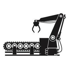 silhouette robotic production line manufacturing vector illustration eps 10