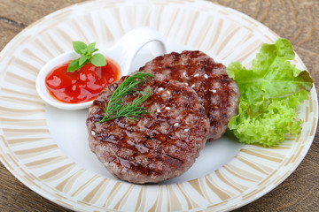 Grilled burger cutlet