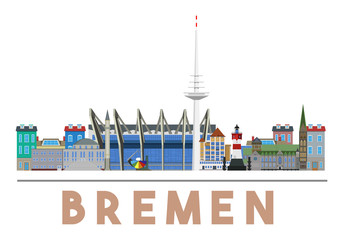Bremen Landmarks Skyline