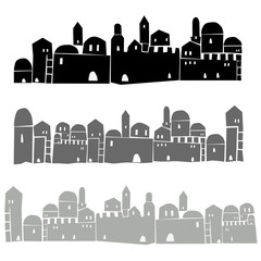 Fototapeta premium Middle East Town, Old City, Vector illustration