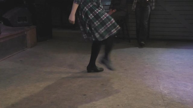 Irish folk dance solo performs girl