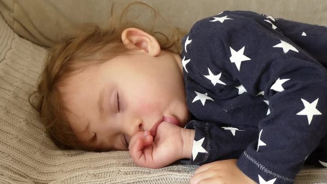 sleeping child, baby sucking thumb, finger