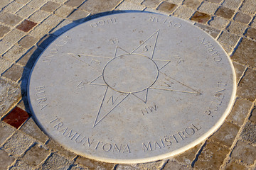 Wind rose in Ivan Dolac, Hvar island, Croatia