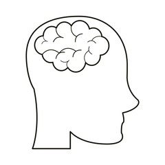 person head brain think outline vector illustration eps 10