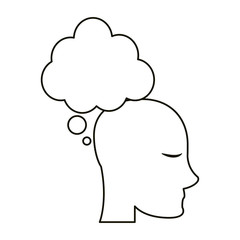 profile head bubble thought outline vector illustration eps 10