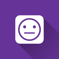Neutral face with straight lines of eyes and mouth in circle out