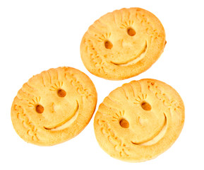 Shortbread biscuits on a white background