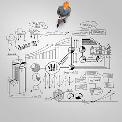 Man engineer thinking over his plan