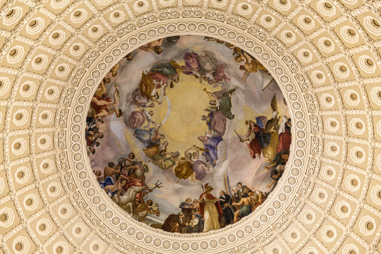 The very top of the Rotunda or Dome of the Capitol Building