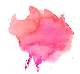 Colorful abstract watercolor circle with splashes and spatters. Modern creative watercolor background for trendy design.