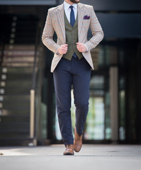 Male model in a three part suit