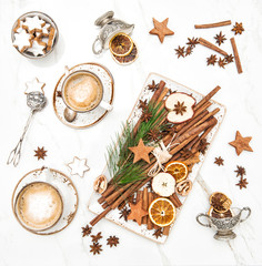 Christmas cookies coffee cinnamon anise stars table decoration