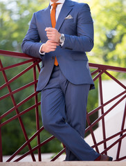 Male model in a suit posing