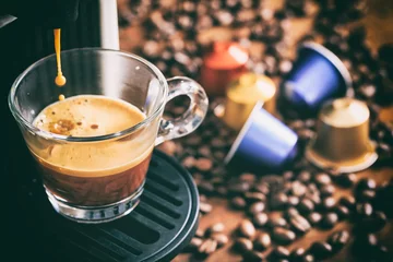 Zelfklevend Fotobehang Espresso coffee and machine © Rawf8