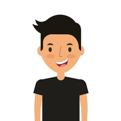 cartoon young man smiling and wearing casual clothes over white background. colorful design. vector illustration