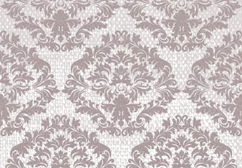 Gardinen Vector Baroque floral Damask pattern background. Luxury Classic decor ornament. Royal Victorian texture for wallpapers, textile, fabric © castecodesign