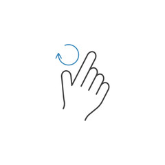 Obraz premium 2 Finger rotate right line icon, touch & hand gestures, vector g