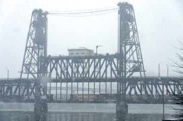 Steel Bridge Snowstorm