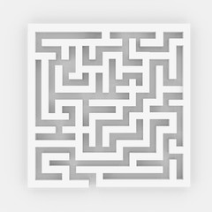 3d rendering of Top view of white labyrinth