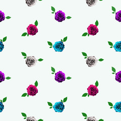 8 bit color rose pattern white