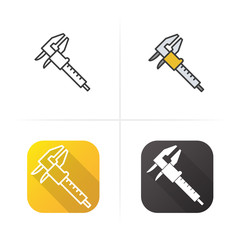 Caliper icon. Flat design, linear and color styles. Isolated vector illustrations.