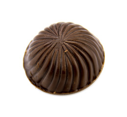 Chocolate candies isolated on white background.