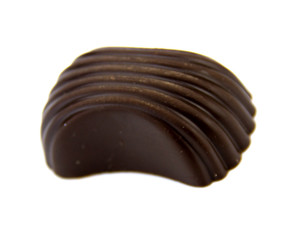 Chocolate candies isolated on white background.