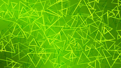 Green abstract background of small triangles