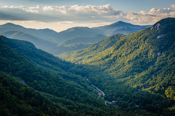 View of mountains from Chimney Rock State Park, North Carolina.