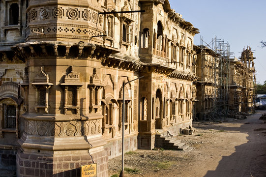 Morvi Temple (the Secretariat) an administrative building with a Hindu temple in the centre, built in the 19th century and being restored following the 1997 earthquake, Morvi, Gujarat