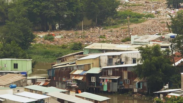 Poor district of Ho Chi Minh. Slum.