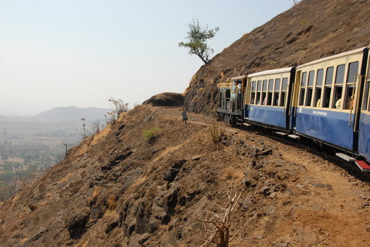 The toy train that climbs from Neral to the road-less Matheran plateau, Matheran, Maharashtra 