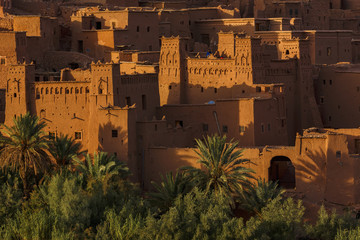 Ait Ben Haddou, Marokko, Kasbah, Unesco Weltkulturerbe, im Abendlicht
