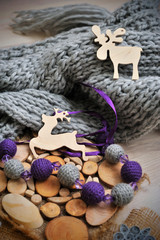 New Year's still life with decorative figures