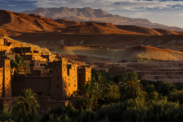 Ait Ben Haddou, Marokko, Kasbah, Unesco Weltkulturerbe, bei Sonnenaufgang
