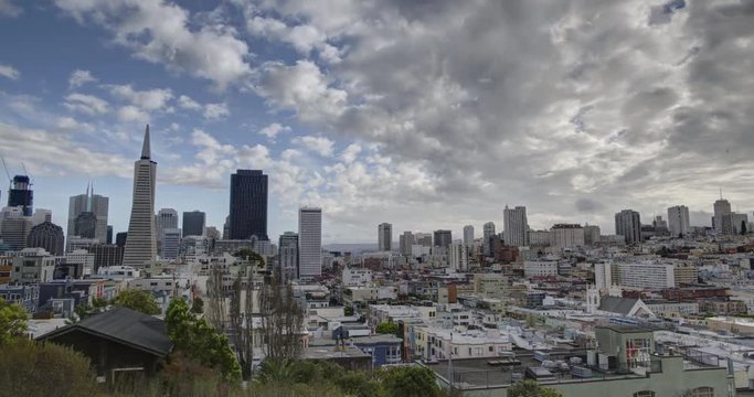 San Francisco Panoramic City View. Shot from Telegraph Hill towards Downtown, Financial District, and Nob Hill.