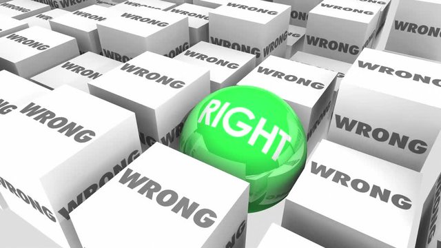Right Vs Wrong Choice Correct Accuracy Cubes Sphere 3d Animation