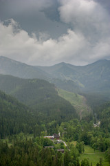 Naklejka premium View of Tatra Mountains from hiking trail. Poland.