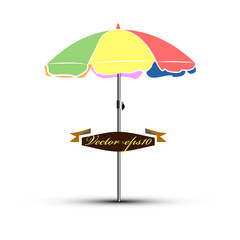 realistic graphic design vector of umbrella beach
